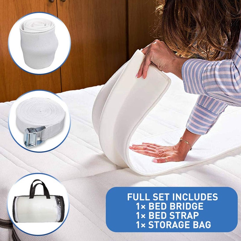 HITOMEN Bed Bridge  Twin to King Bed Converter Kit  Bed Gap Filler with Strap  Mattress Connector - Image 4